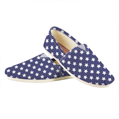 Blue And White USA Star Pattern Print Casual Shoes