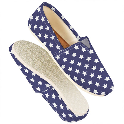 Blue And White USA Star Pattern Print Casual Shoes