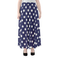 Blue And White USA Star Pattern Print Chiffon Maxi Skirt