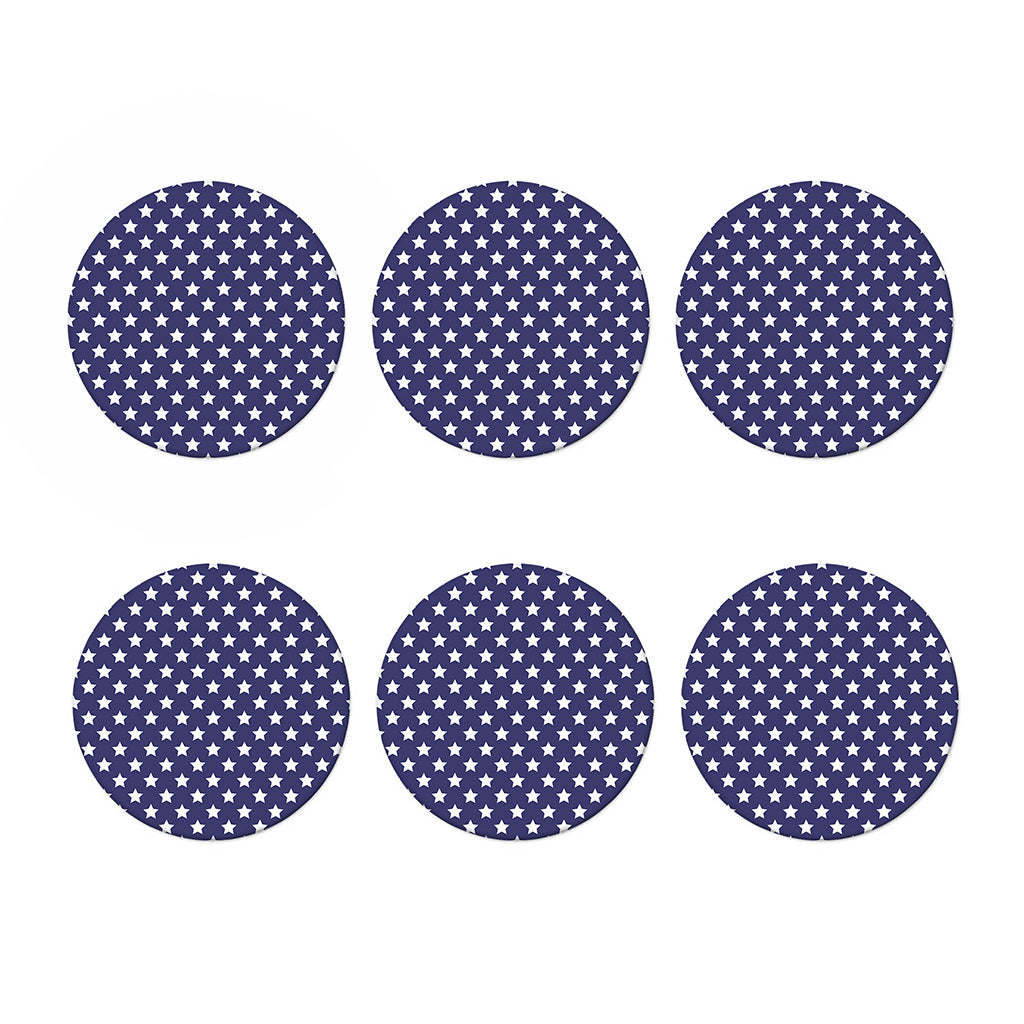 Blue And White USA Star Pattern Print Coaster Set