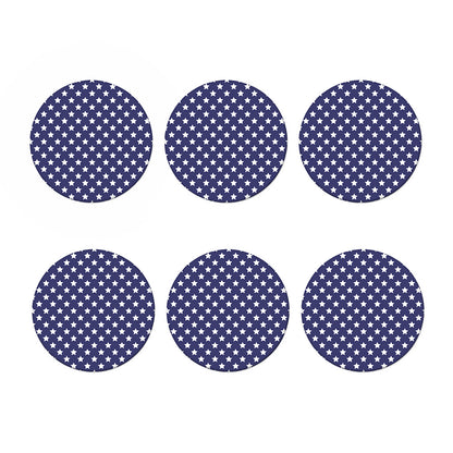 Blue And White USA Star Pattern Print Coaster Set