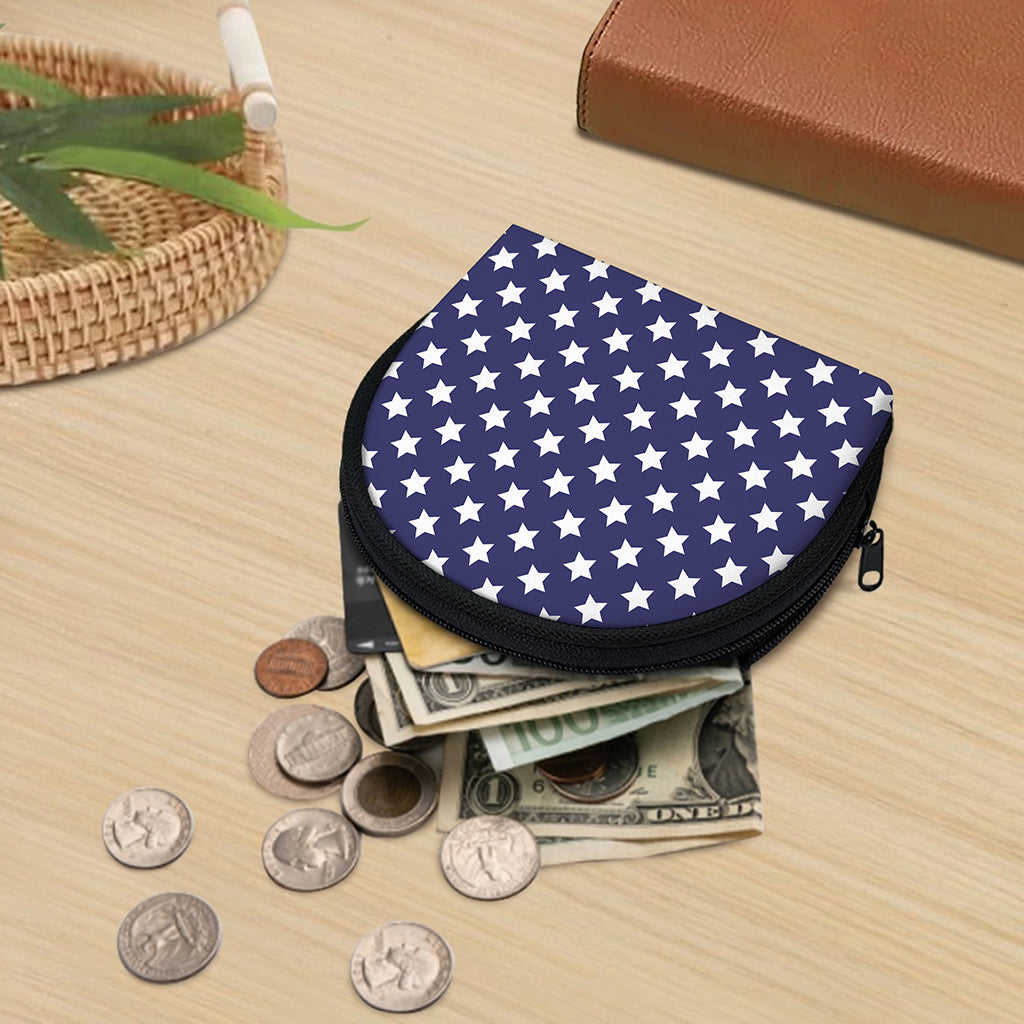 Blue And White USA Star Pattern Print Coin Purse