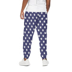 Blue And White USA Star Pattern Print Cotton Pants