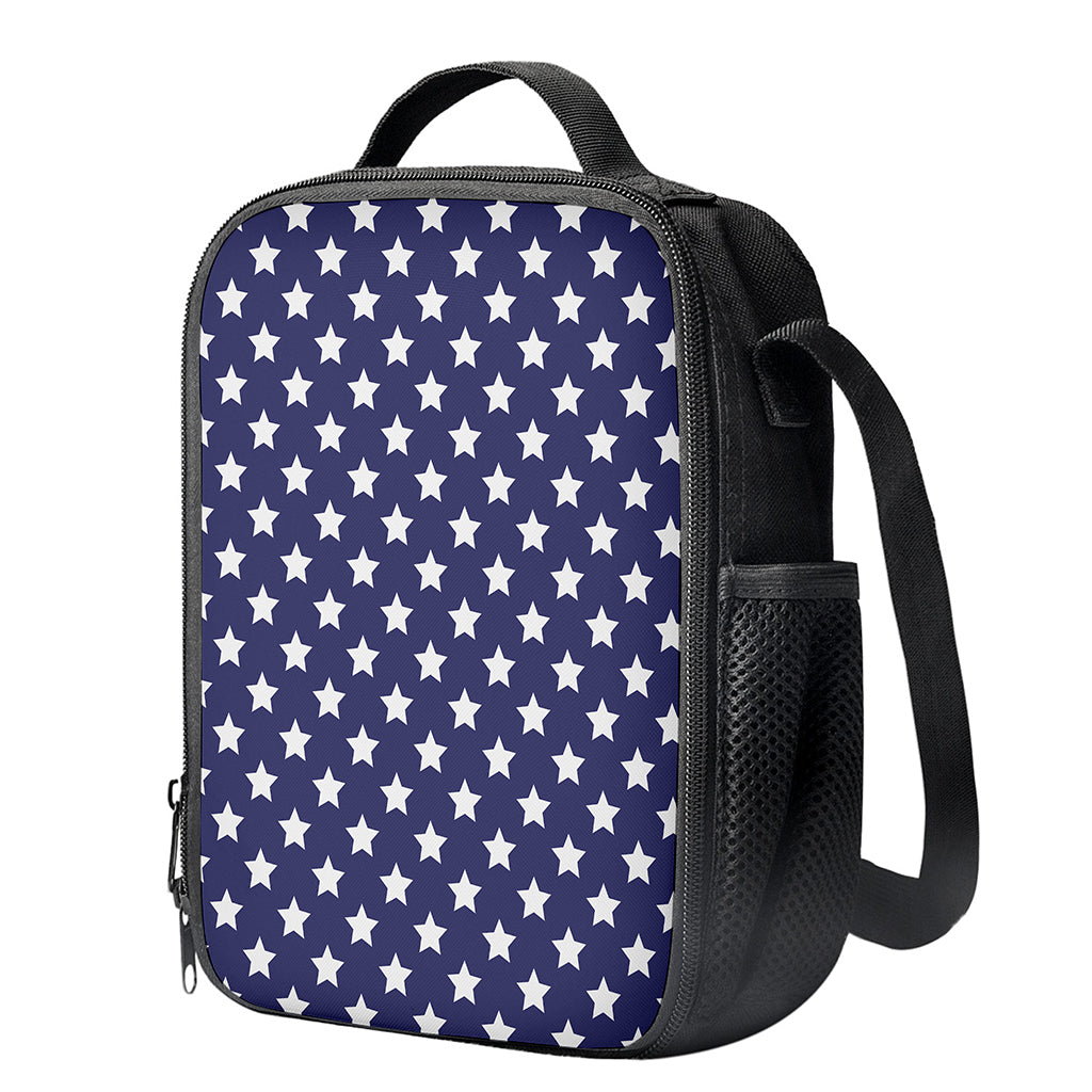 Blue And White USA Star Pattern Print Crossbody Lunch Bag