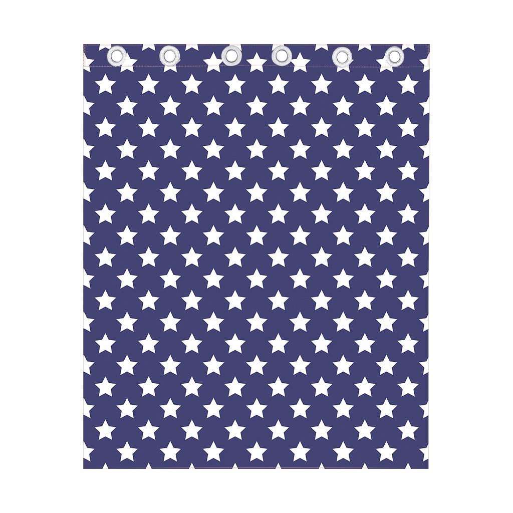 Blue And White USA Star Pattern Print Curtain