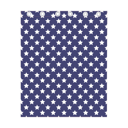 Blue And White USA Star Pattern Print Curtain