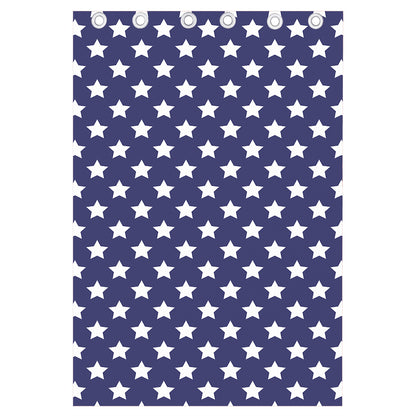 Blue And White USA Star Pattern Print Curtain
