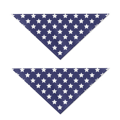 Blue And White USA Star Pattern Print Dog Bandana