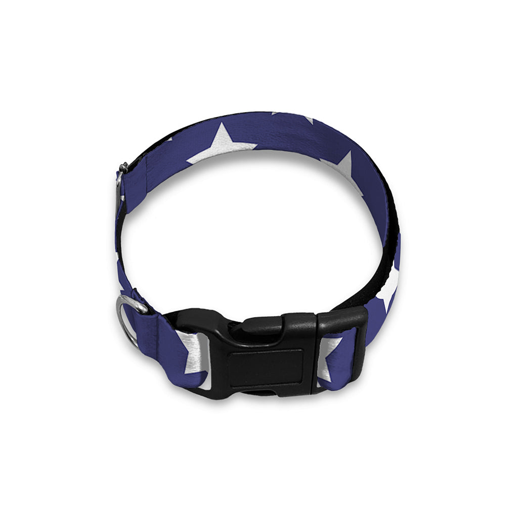 Blue And White USA Star Pattern Print Dog Collar