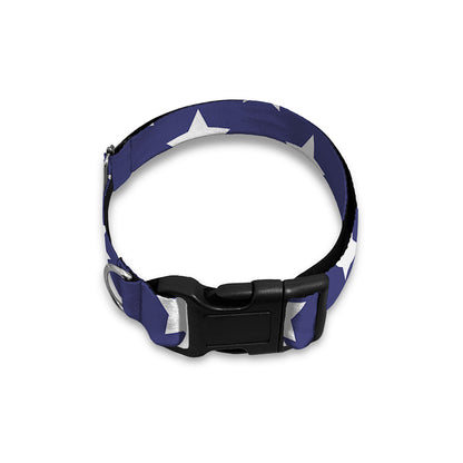 Blue And White USA Star Pattern Print Dog Collar