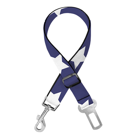 Blue And White USA Star Pattern Print Dog Seat Belt