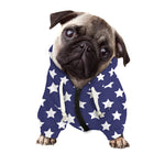 Blue And White USA Star Pattern Print Dog Zip Up Hoodie