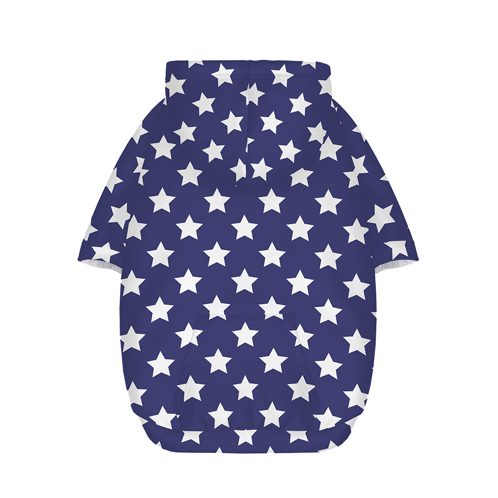 Blue And White USA Star Pattern Print Dog Zip Up Hoodie