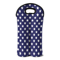 Blue And White USA Star Pattern Print Double Neoprene Wine Tote