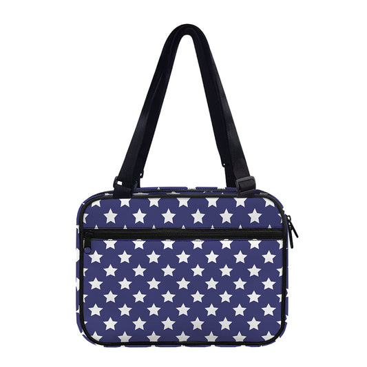 Blue And White USA Star Pattern Print Double Strap Bible Bag