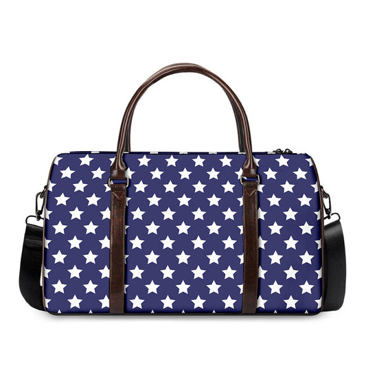 Blue And White USA Star Pattern Print Duffle Bag