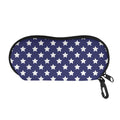Blue And White USA Star Pattern Print Glasses Case