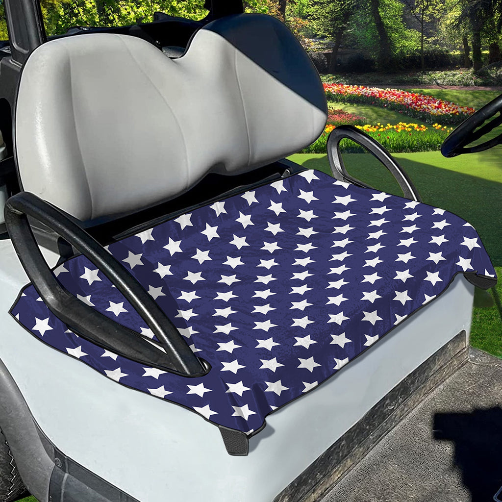 Blue And White USA Star Pattern Print Golf Cart Seat Cover