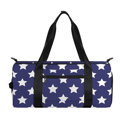 Blue And White USA Star Pattern Print Gym Bag