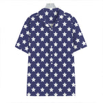 Blue And White USA Star Pattern Print Hawaiian Shirt