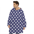 Blue And White USA Star Pattern Print Hoodie Blanket