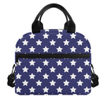 Blue And White USA Star Pattern Print Insulated Lunch Bag