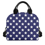 Blue And White USA Star Pattern Print Insulated Lunch Bag