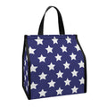 Blue And White USA Star Pattern Print Insulated Lunch Tote