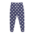 Blue And White USA Star Pattern Print Jogger Pants