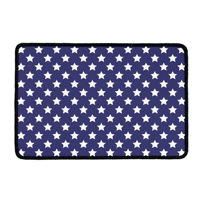 Blue And White USA Star Pattern Print Kitchen Mat