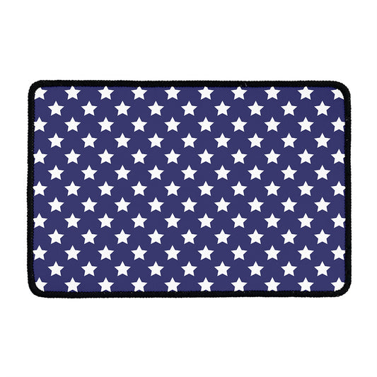 Blue And White USA Star Pattern Print Kitchen Mat