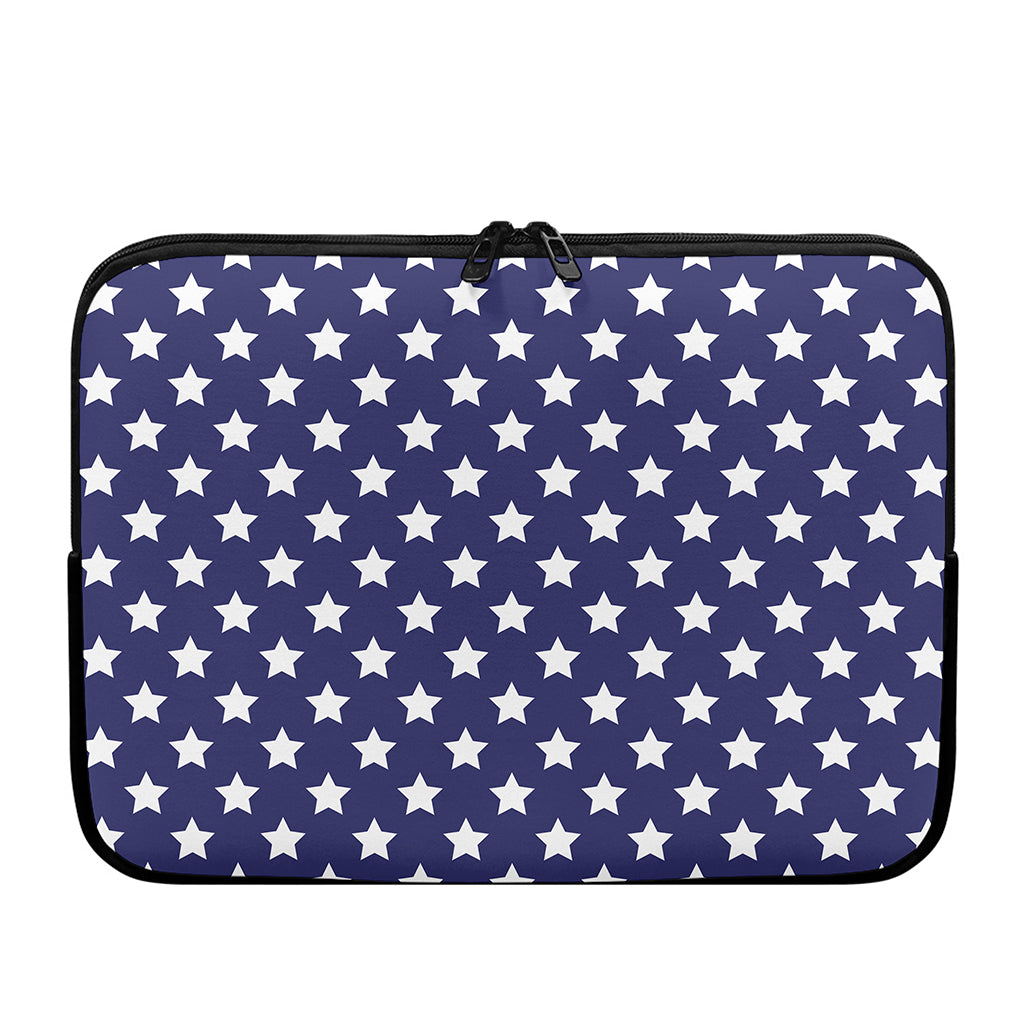Blue And White USA Star Pattern Print Laptop Sleeve