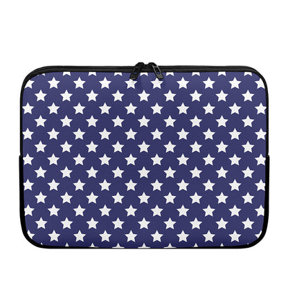 Blue And White USA Star Pattern Print Laptop Sleeve