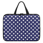 Blue And White USA Star Pattern Print Laptop Sleeve With Handle