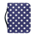 Blue And White USA Star Pattern Print Leather Bible Cover