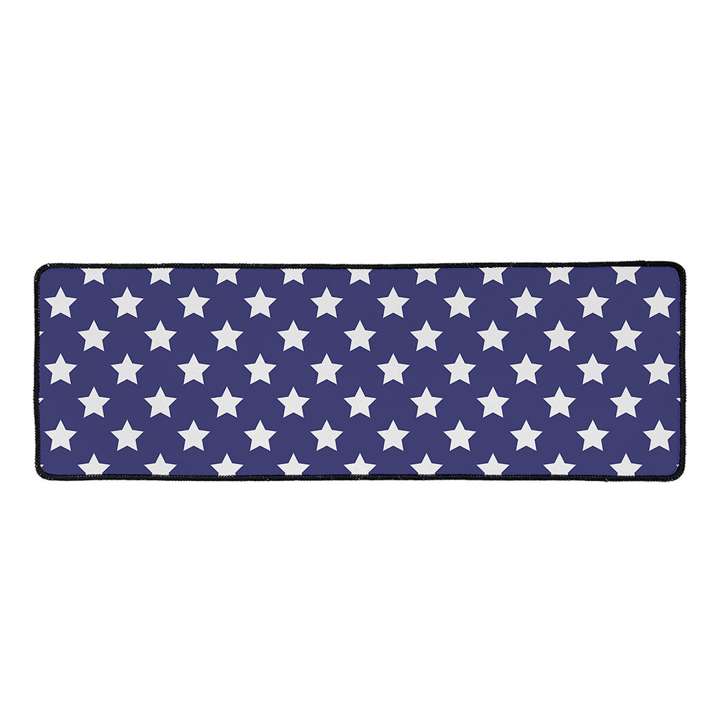 Blue And White USA Star Pattern Print Long Kitchen Mat