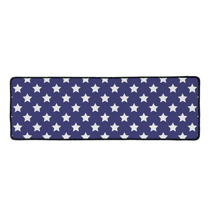 Blue And White USA Star Pattern Print Long Kitchen Mat