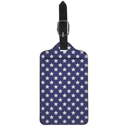 Blue And White USA Star Pattern Print Luggage Tag