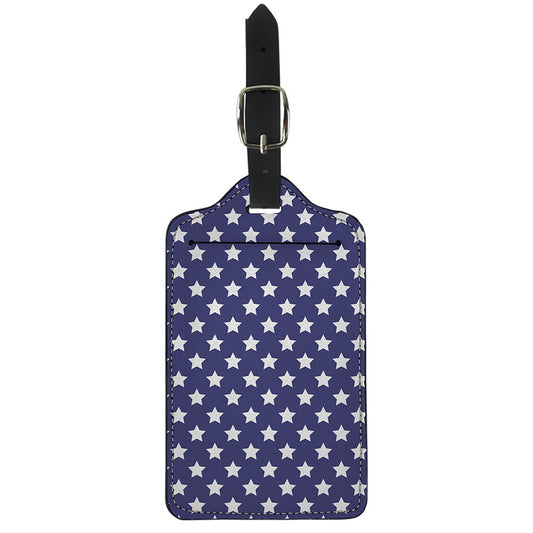 Blue And White USA Star Pattern Print Luggage Tag