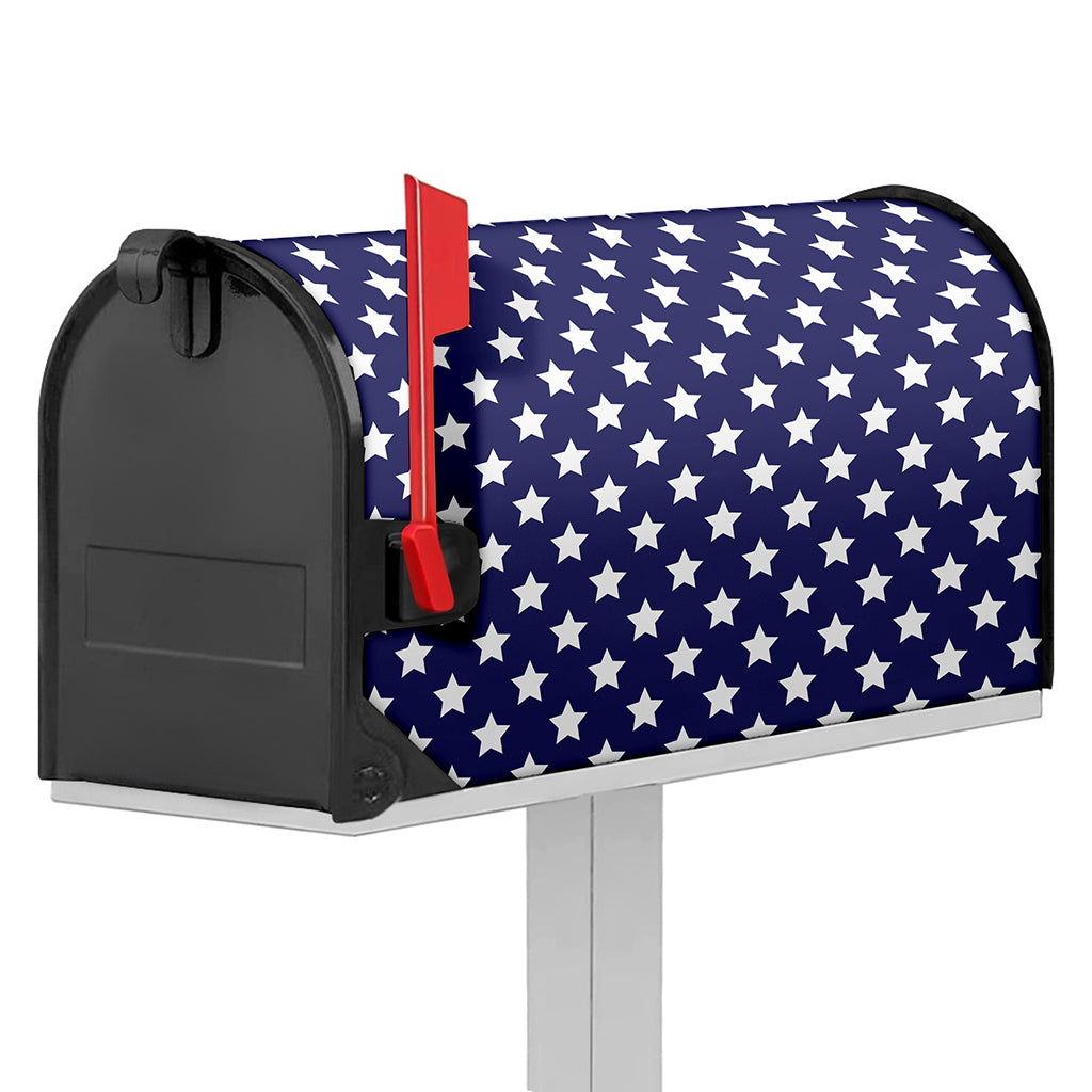Blue And White USA Star Pattern Print Mailbox Cover