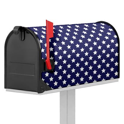 Blue And White USA Star Pattern Print Mailbox Cover