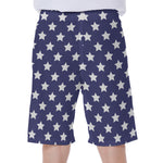 Blue And White USA Star Pattern Print Men's Beach Shorts