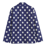 Blue And White USA Star Pattern Print Men's Blazer