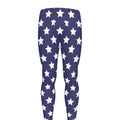 Blue And White USA Star Pattern Print Men's Leggings