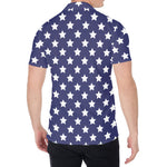 Blue And White USA Star Pattern Print Men's Shirt