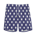 Blue And White USA Star Pattern Print Men's Athletic Shorts