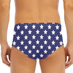Blue And White USA Star Pattern Print Men's Triangle Swim Briefs