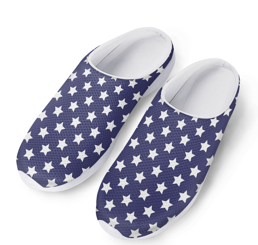 Blue And White USA Star Pattern Print Mesh Casual Shoes