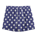 Blue And White USA Star Pattern Print Mesh Shorts