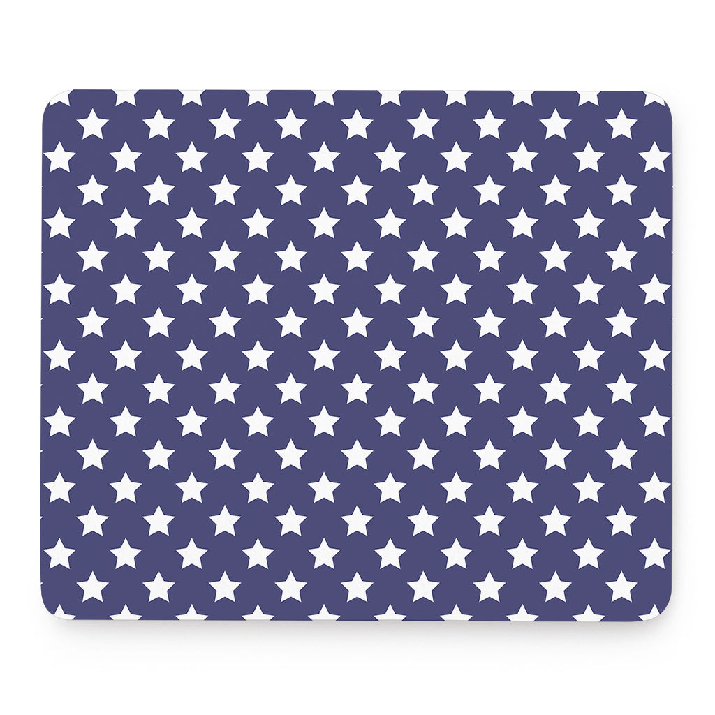 Blue And White USA Star Pattern Print Mouse Pad